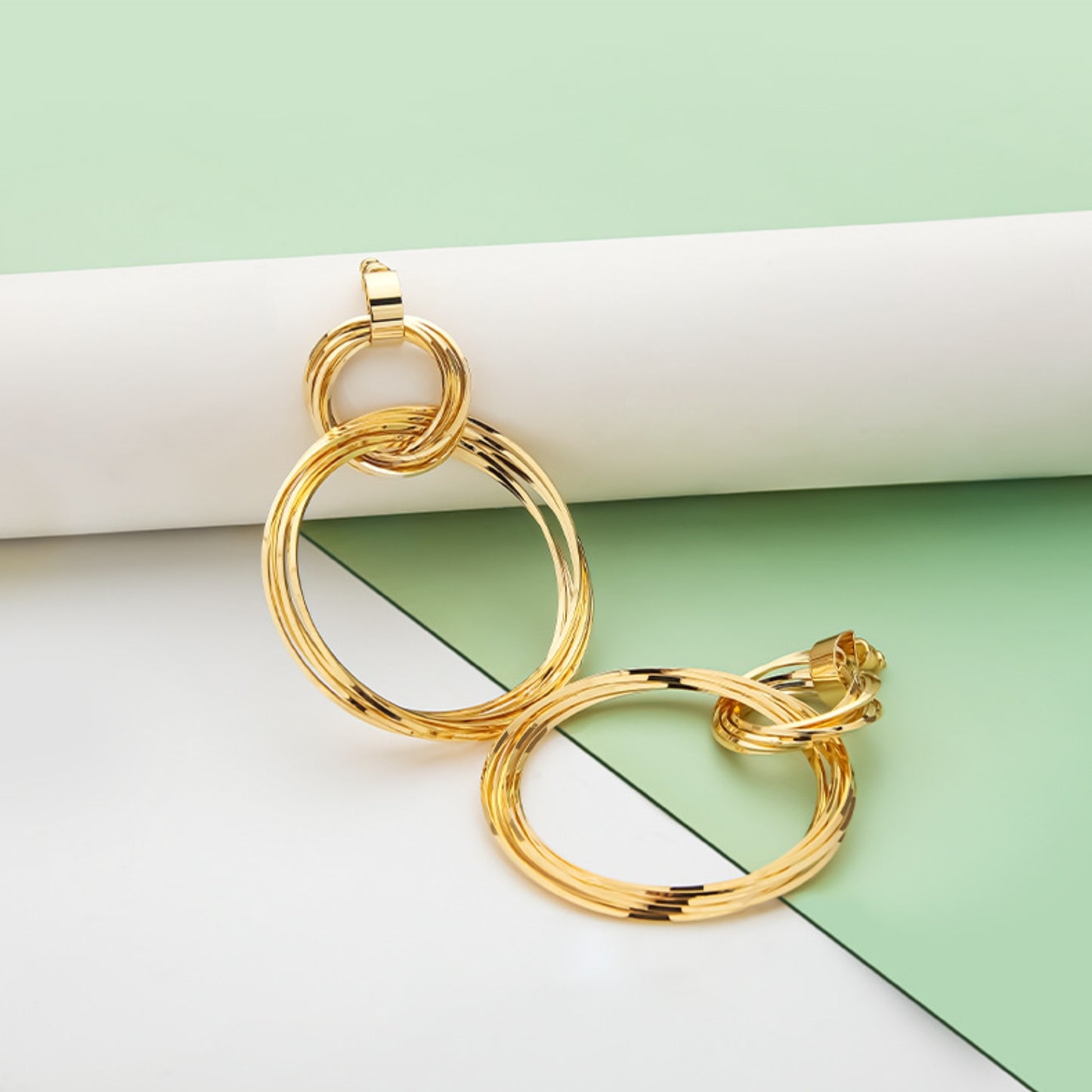 Gold-Plated Copper Double-Hoop Earrings